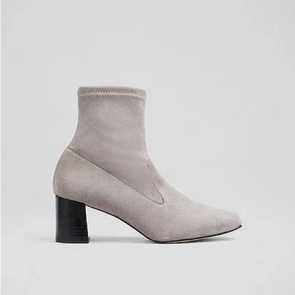 LK Bennet Amira Grey Stretch Suede Ankle Boots Sz 7 - Picture 1 of 6